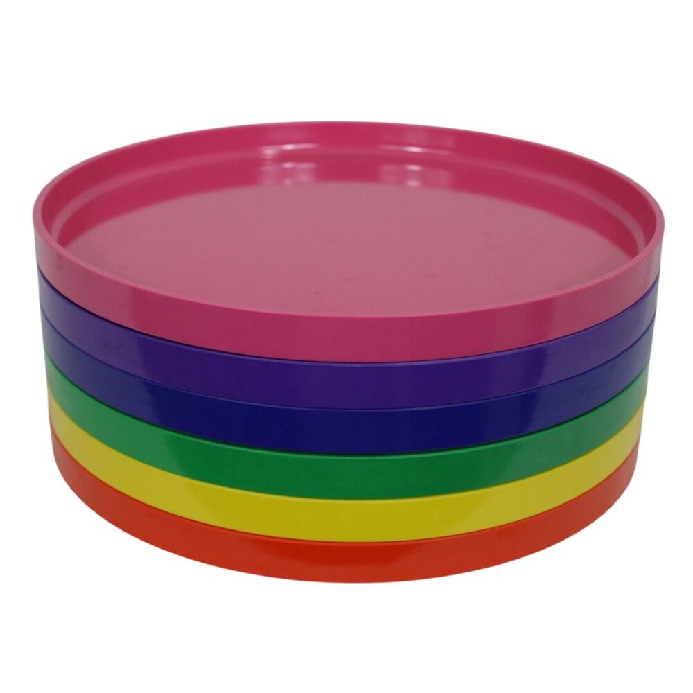 Vintage 60s Heller Design By Mossimo Vignelli Stackable Color 10" Plate Set